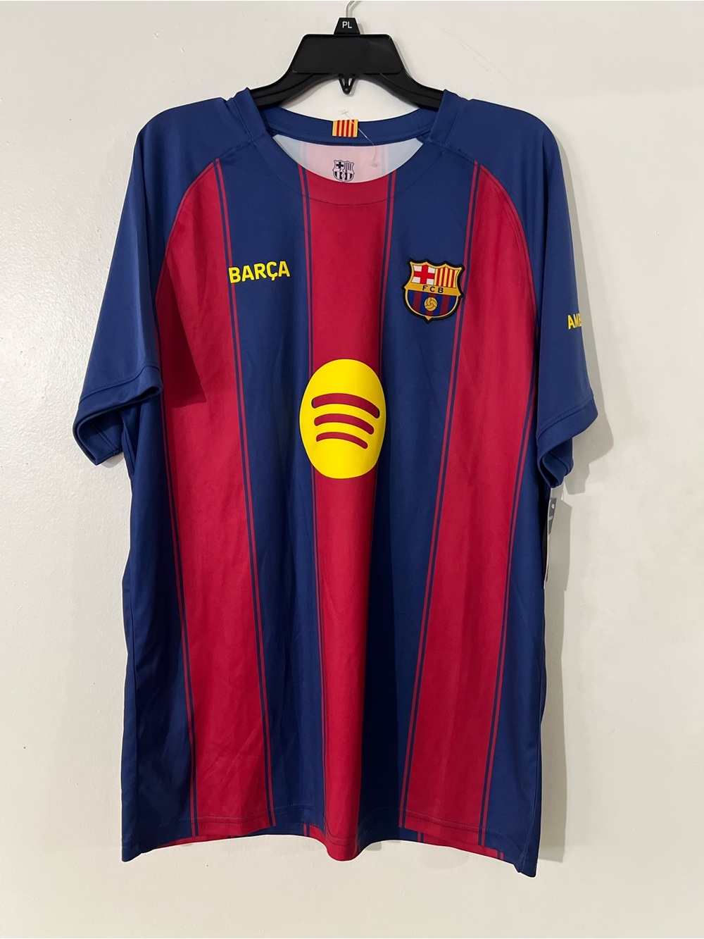 Men's Barcelona Replica Soccer Jersey in Navy & Red